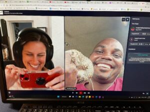 Screenshot of Dr. Mark Ofua and a baby pangolin rescue with Crystal DiMiceli